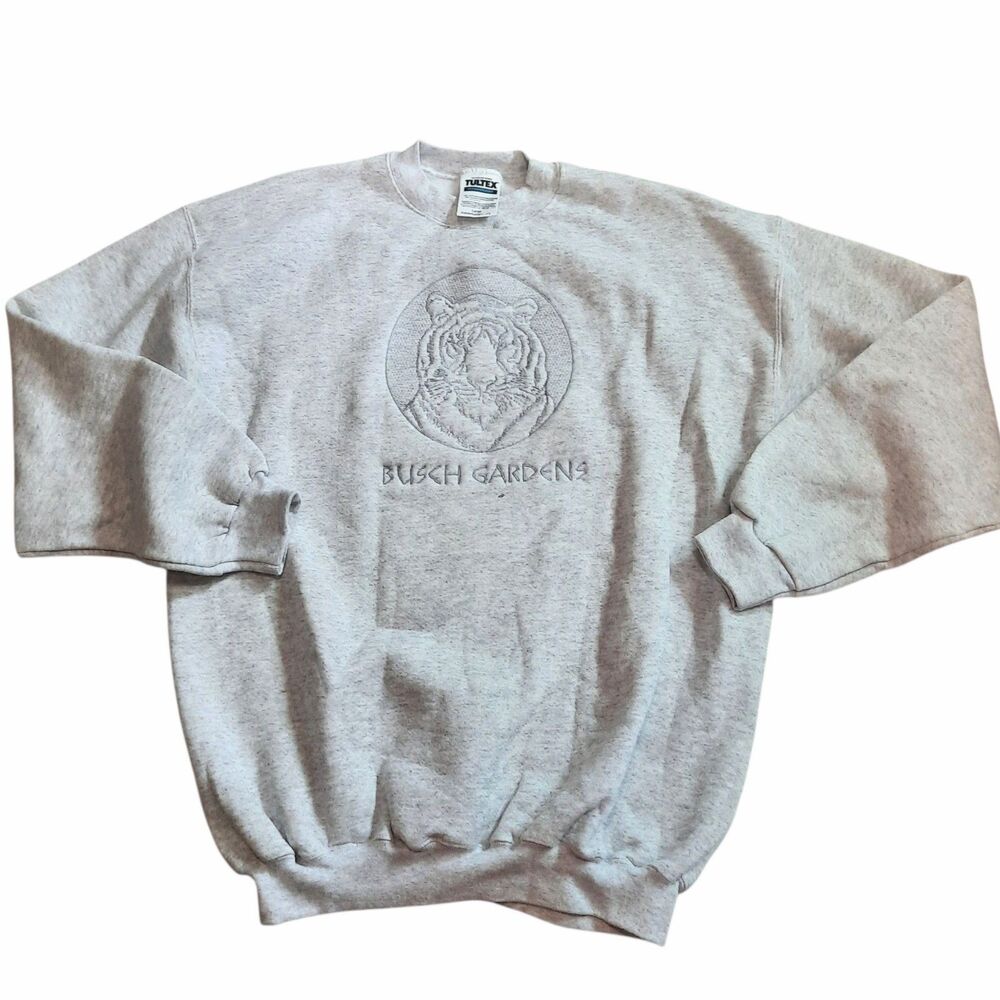 Vintage 1990s Busch Gardens Adult Crewneck Embroidered Sweatshirt Large
